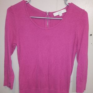Loft by Anne Taylor pink 3/4 sleeve sweater sz XS